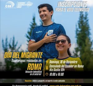 Día del migrante ecuatoriano, Roma 18 de diciembre.